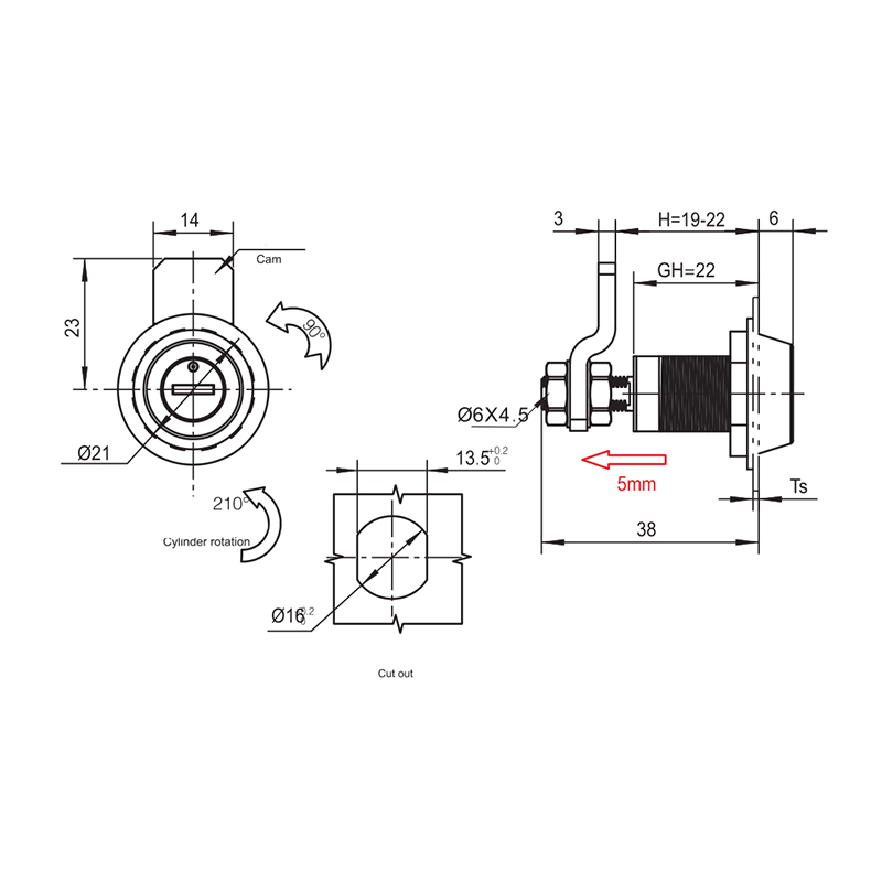 MS816-3S-4S 90°Putaran 360N Beban Kunci Industri Keluli Tahan Karat MS816-3S-4S 90°Putaran 360N Beban Kunci Industri Keluli Tahan Karat