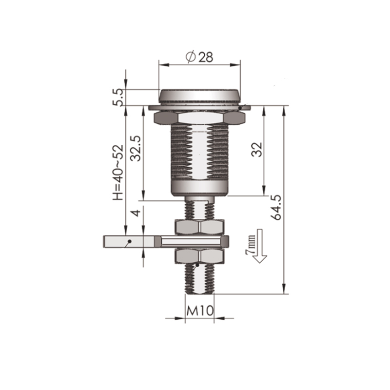 MS816-3A-1 Kunci Selak Mampatan Silinder 8mm Segi Tiga MS816-3A-1 Kunci Selak Mampatan Silinder 8mm Segi Tiga