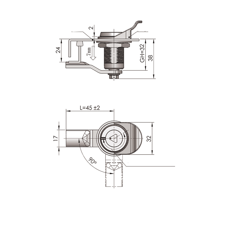 MS816-1-1 Kunci Selak Mampatan Silinder 8mm Segi Tiga MS816-1-1 Kunci Selak Mampatan Silinder 8mm Segi Tiga