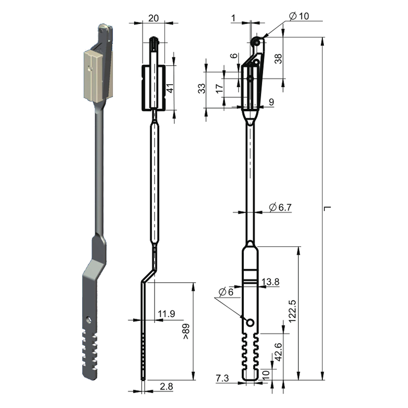 LG002-1 Aksesori Kunci Industri Rod Penyambung