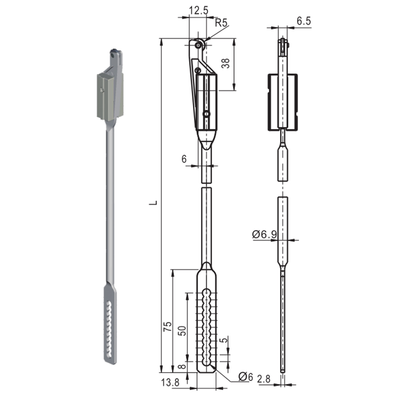 LG002-2 Aksesori Kunci Industri Rod Penyambung