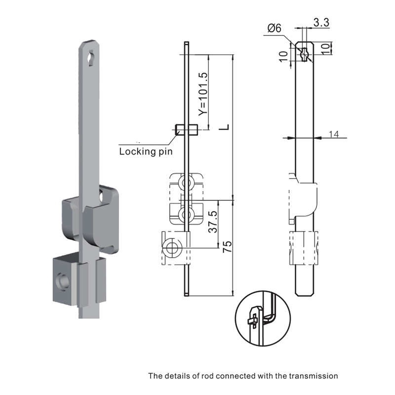LG010 Dengan Aksesori Rod Penyambung Pin Pengunci